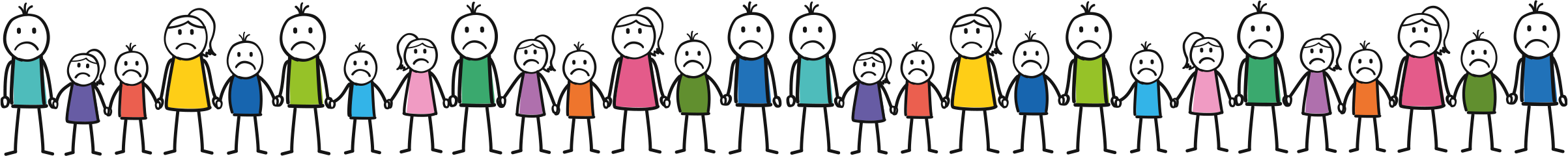 Menschenreihe – Illustration